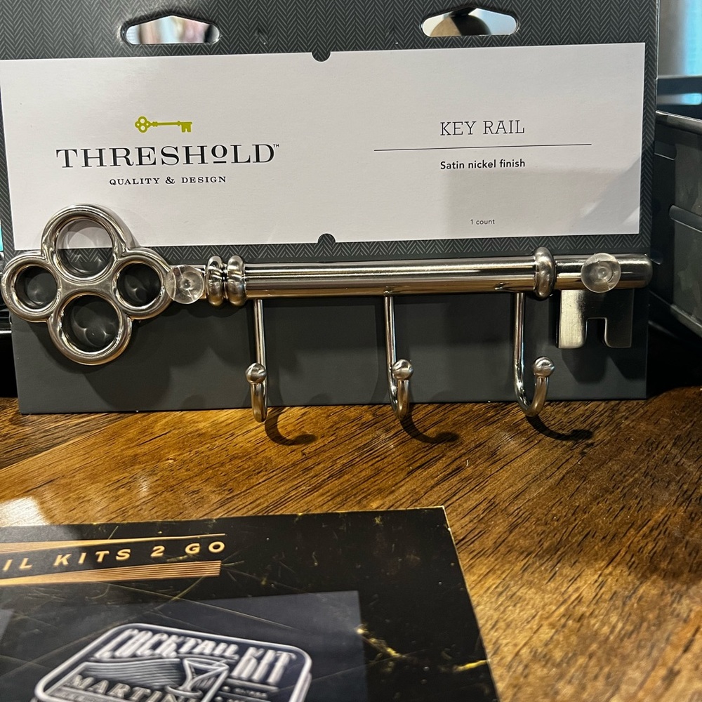 (2) Threshold Satin Nickel Skeleton Key Rails - Picture 2 of 3